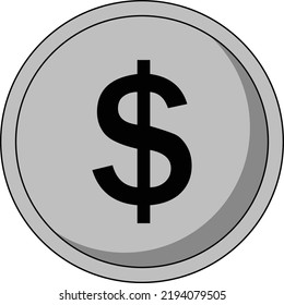 ilustración vectorial de moneda de un dólar