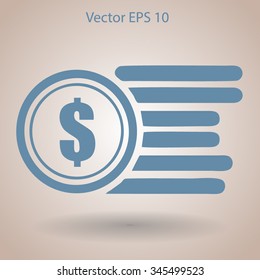 dollar coin vector illustration