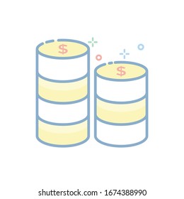 Illustration der Dollar-Vektorillustration. Filled Outline Color Icon.