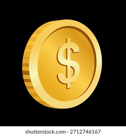 Ilustración vectorial de la moneda del dólar, icono de la moneda, monedas de arte del Clip, arte del Clip de la moneda, Arte vectorial del dinero