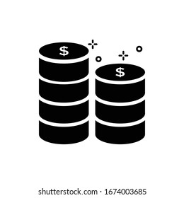 Dollar Coin Vector illustration. Shopping and E-commerce Glyph icon. 