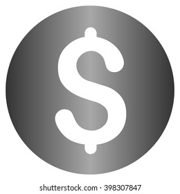 Dollar Coin vector toolbar icon for software design. Style is a gradient icon symbol on a white background.