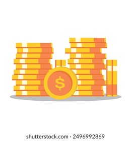 dollar coin vector white bacground