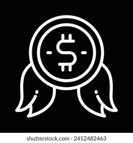 dollar coin with wings icon