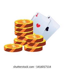 dollar coins ace cards casino and gambling
