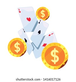 dollar coins ace cards casino and gambling
