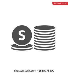 Dollar coins. American Money sign icon, Vector illustration