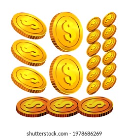 Dollar coins doodle illustration concept icon set. Business, crypto currency, bank, investation