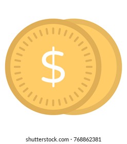 
Dollar Coins Flat Icon 
