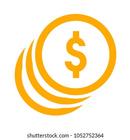 icono de monedas en dólares