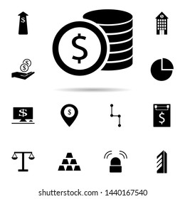dollar coins icon. Universal set of banking for website design and development, app development