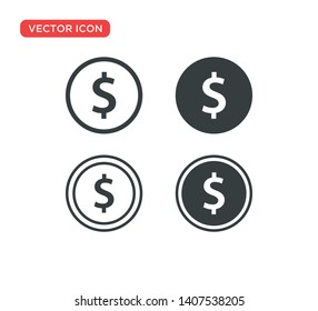 Dollar Coins Icon Vector Illustration Design