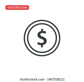 Dollar Coins Icon Vector Illustration Design