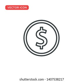Dollar Coins Icon Vector Illustration Design