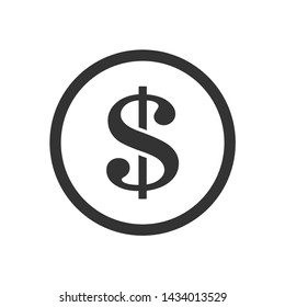 Dollar Coins Icon Vector Illustration Design isolated on white background