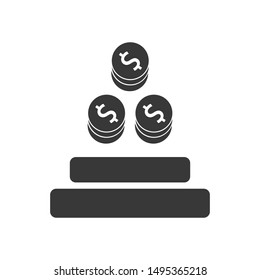 Dollar Coins Icon, vector template