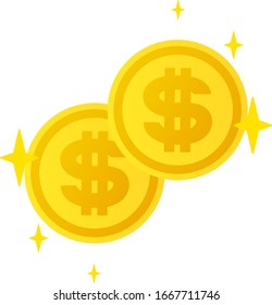 
Dollar coins isolated vector illustration