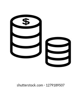 dollar coins line icon