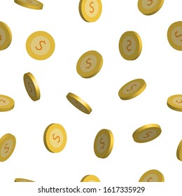 Dollar coins seamless pattern background. Seamless dollar coins pattern background.