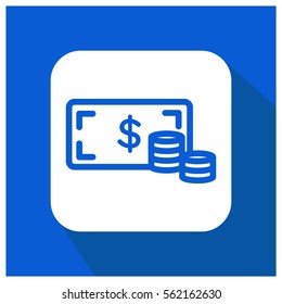 Dollar with coins vector icon