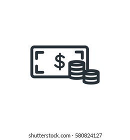 Dollar with coins vector icon, money symbol. Modern, simple flat vector illustration for web site or mobile app
