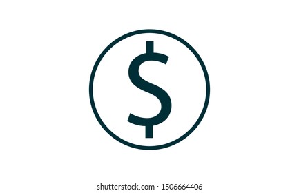 Dollar Coins vector icon. Style is flat symbol,rounded angles, white background.
