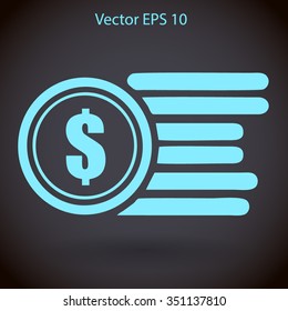 dollar coins vector illustration
