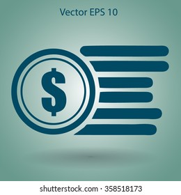 dollar coins vector illustration
