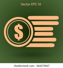 dollar coins vector illustration
