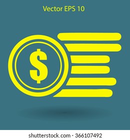 dollar coins vector illustration