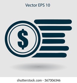 dollar coins vector illustration