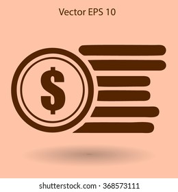 dollar coins vector illustration
