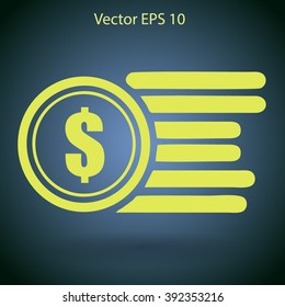 dollar coins vector illustration