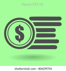 dollar coins vector illustration