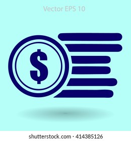 dollar coins vector illustration