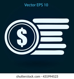 dollar coins vector illustration