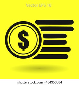 dollar coins vector illustration