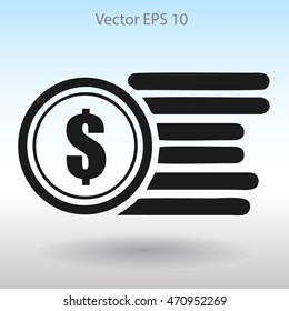 dollar coins vector illustration