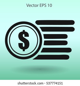 dollar coins vector illustration