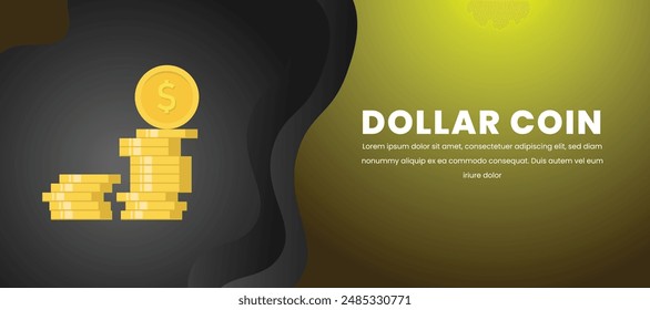 Dollar coins . Coins vector illustration in flat style. Vector
