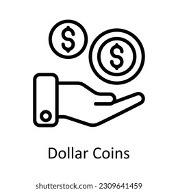 Dollar Coins Vector  outline Icon Design illustration. Seo and web Symbol on White background EPS 10 File