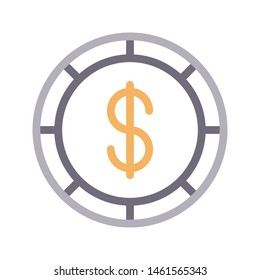 dollar colour line vector icon