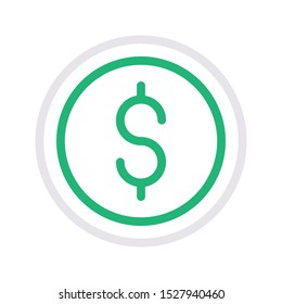 dollar colour linr vector icon