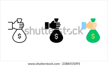 Dollar Commission icon set, seo, analytics, ads, business and finance, office and business, vector illustration on white background