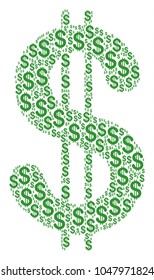 Dollar composition of dollar symbols. Vector dollar symbols are composed into dollar collage.