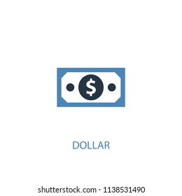 Dollar concept 2 colored icon. Simple blue element illustration. Dollar concept symbol design from USA set. Can be used for web and mobile UI/UX