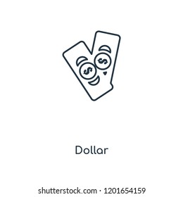 Dollar concept line icon. Linear Dollar concept outline symbol design. This simple element illustration can be used for web and mobile UI/UX.