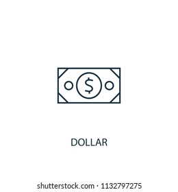 Dollar concept line icon. Simple element illustration. Dollar concept outline symbol design from USA set. Can be used for web and mobile UI/UX