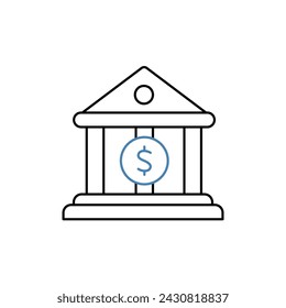 dollar concept line icon. Simple element illustration. dollar concept outline symbol design.