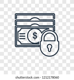 Dollar concept vector linear icon isolated on transparent background, Dollar concept transparency concept in outline style